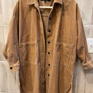 Only Petite Cord Oversized Shirt Dress